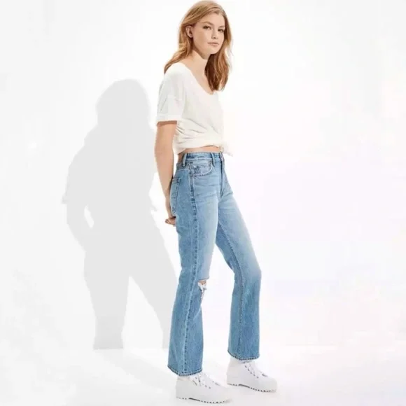 American Eagle Outfitters Blue Flare Wide Leg Jeans - Picture 2 of 12